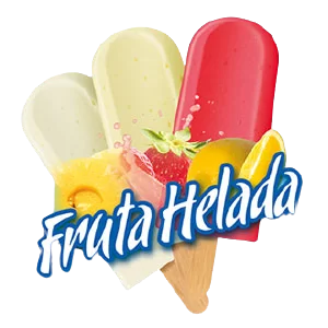 Palito de pulpa de fruta y agua de frtuilla, limón o ananá